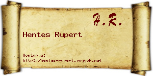 Hentes Rupert névjegykártya